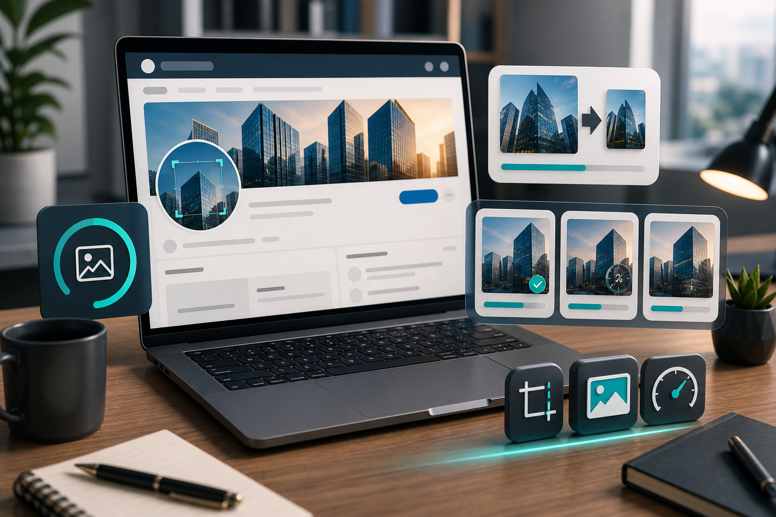 Compress image for LinkedIn without looking unprofessional. visual guide