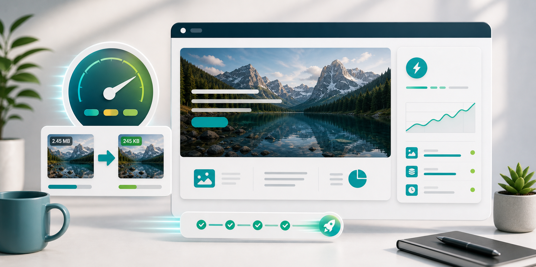 Compress images for website speed. visual guide