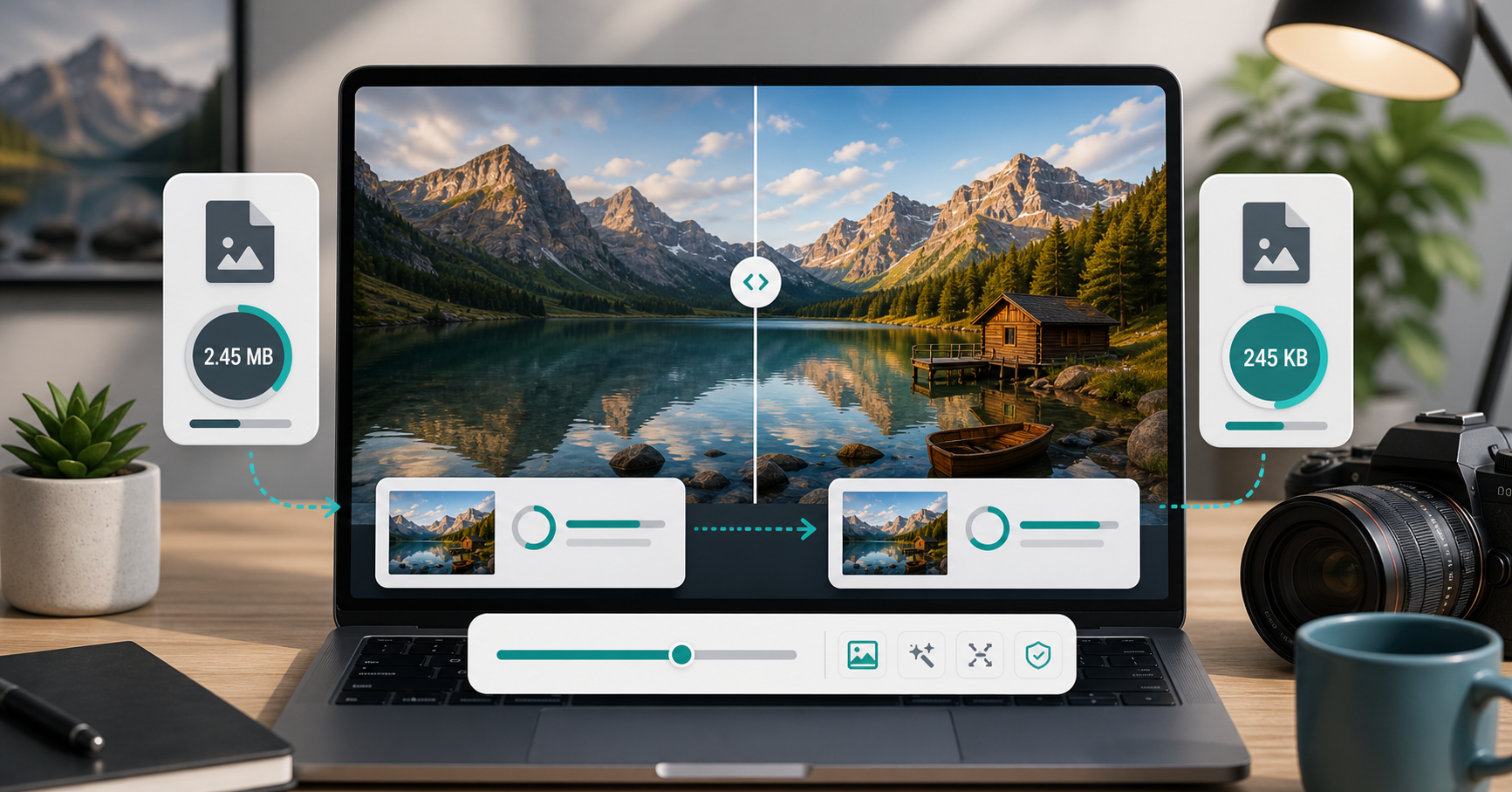 How to compress JPG images without losing quality. visual guide