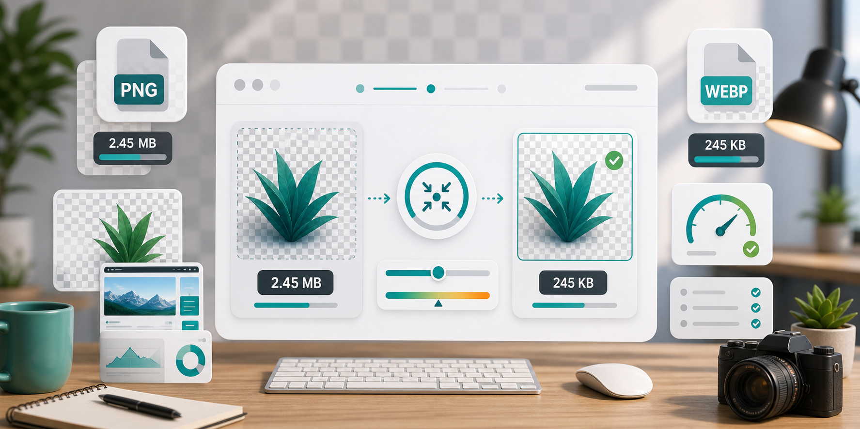 Compress PNG or convert to WebP? visual guide