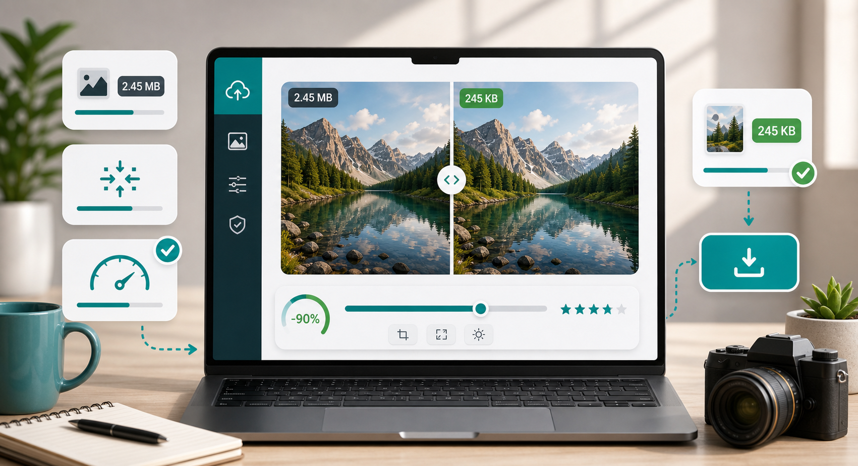 How to compress an image online without making it look bad. visual guide