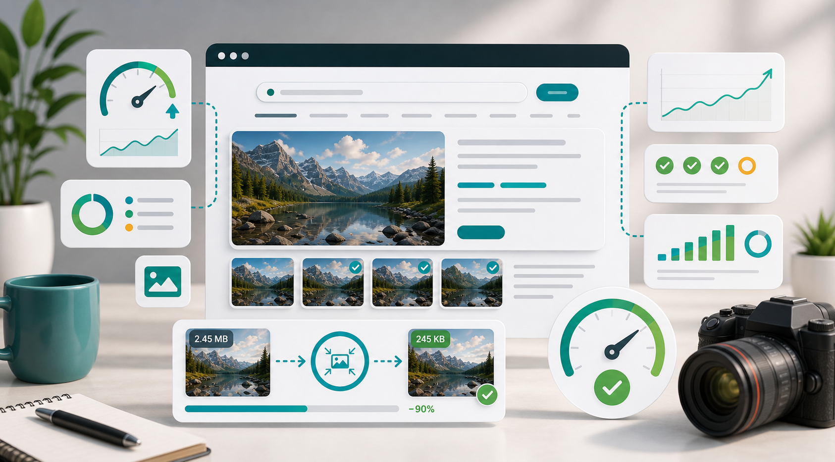 Image compression for SEO and website speed. visual guide